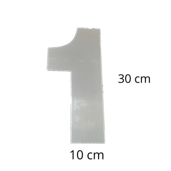 Número 1 Residencial Cromado 30 cm Extra Grande - Requinte