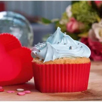 Assadeira Cupcake e Muffin Coração - Mor