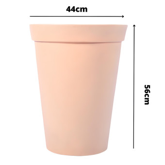 Vaso Para Plantas Cônico Com Borda Atenas 56 Bege - Afort