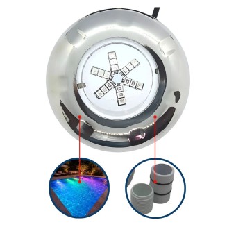 Lampada Piscina Power Led 9w RGB LXP Inox Luxpool