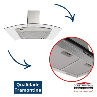 Coifa Vetro Isla Inox E Vidro 90cm 127v 94830/110 Tramontina