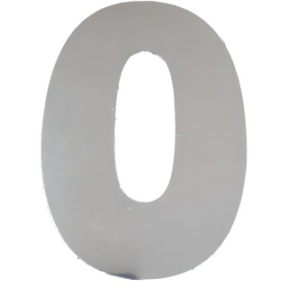 Número  0 Residencial Cromado 30 cm Extra Grande - Requinte