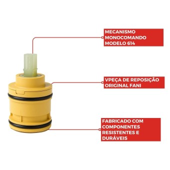 Reparo De Registro Para Torneira Mecanismo Monoc 614 - Fani