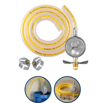 Kit Instalação Gás Mang 1,20m Regulador 505/1 2 Abraçadeiras