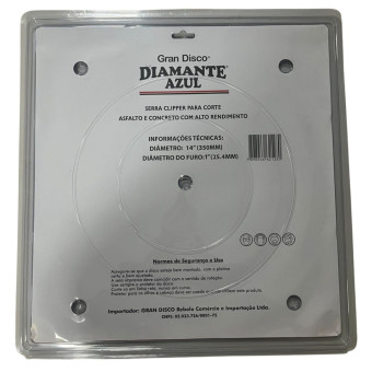 Disco Corte Asfalto Serra Cliper 350mm 14'' - Diamante Azul