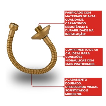 Engate Flexível Para Ligação Ouro Velho 40 Cm 1930 Ov - Fani
