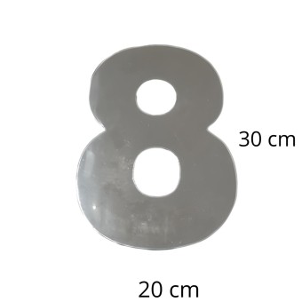 Número 8 Residencial Cromado 30 cm Extra Grande - Requinte