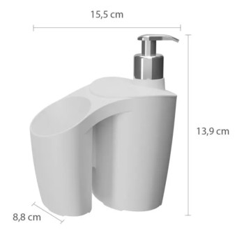 Porta Detergente Líquido Com Pump + Porta Bucha Branco Astra