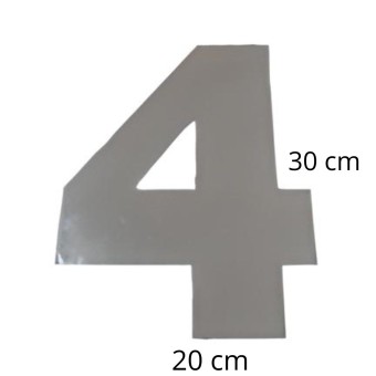 Número 4 Residencial Cromado 30 cm Extra Grande - Requinte