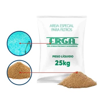 Areia Para Filtro de Piscina 25kg Erga