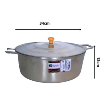 Panela Caçarola Alça Interiça Alumínio10L N°34 - Carola