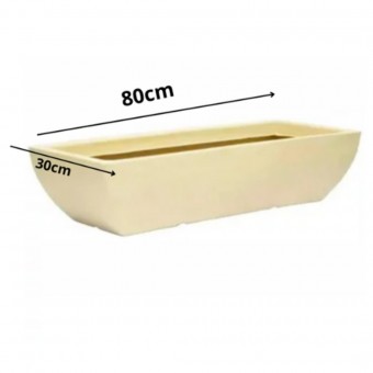 Vaso Para Plantas Jardineira 80cm Retangular Bege - Afort